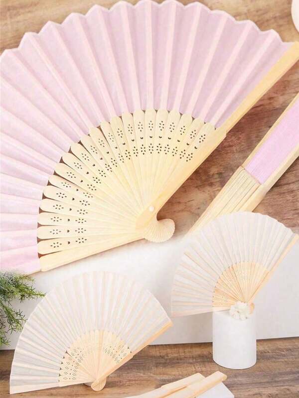 10/5 Pcs & 1 Pc Chinese Traditional Folding Fan, Small Cloth Fan, Vintage Style Folding Fan, Suitable As Wedding Gifts And Birthday Party Souvenirs