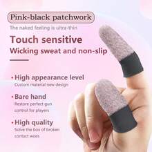 20pcs Gaming Finger Sleeve Non Slip Finger Sleeve For Mobile Touch Screen Device Gaming (Lightwight And Breathable, Smooth And High Sensitivity Fabric, Wide Compatibility And Universal Fit) Black Purple - Multicolor - View 4