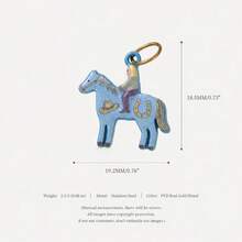 1pc New Anthropomorphic Animal Pendant, Exquisite Cute Style, 18k Gold PVD Plated 316 Stainless Steel Material, Waterproof And Fade-Resistant, Suitable For DIY Creative Necklace, Bracelet, Earring, Bag Chain, Keychain, Waterproof And Sweat-Resistant, Suitable For Daily Casual Wear - Multicolor - View 12