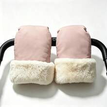 1 par de guantes impermeables para manillar de cochecito de bebé para exteriores, manoplas de invierno a prueba de viento, gruesas y anticongelantes, accesorios para cochecito - Multicolor - Ver 9