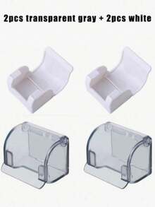 4 piezas Soporte de pared para rasuradora de baño | Ganchos autoadhesivos | Puede sostener rasuradora, bola de baño, toalla y cepillo de dientes | Almacenamiento de baño y viaje - A - Ver 13