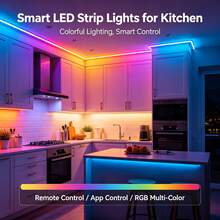 RGB LED Strip Lights 100ft/30m, APP And Remote Control, Music Sync Timer Function, Color Changing Flexible LED Lights, Suitable For Halloween, Christmas Party, Bedroom, TV Background And Indoor Decoration - D-White - View 6