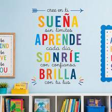 3/1pc Positive Affirmation Quote Wall Stickers Boho Multicolor Hand Drawn English Spanish Motivational Letter Removable PVC Inspirational Decals For Bedroom Home Decor - A - View 8