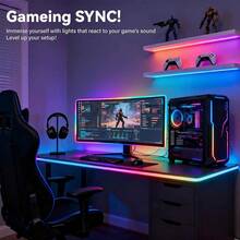 GHUSTAR LED Strip Lights With 44-Key Remote Controller, Flexible, Adjustable Color & Flashing Speed, Easy Installation, Suitable For Bedroom, Ceiling, Party Atmosphere, Holiday Decor, Gift - RGB - View 3
