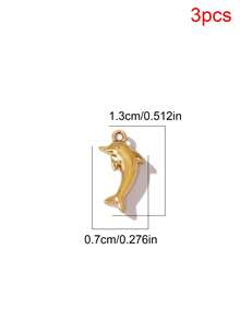 3pcs Stainless Steel PVD Plated Marine Life Pendants Dolphin Crab Starfish Shell Charms Pendant For DIY Jewelry Making Accessories - Pendant - View 22