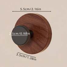 1/4/8Pcs Dual Color Round Wood Wall Hanging Hooks, No Drill Strong Adhesive Decorative Knob Hooks, Nordic Style Home Organizer Hooks For Bathroom Closet Entryway Use - Multicolor - View 2