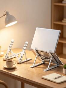 Laptop Stand, Foldable, Height Adjustable, Suitable For Laptop, Phone, Books, Ergonomic Design, Non-Slip Rubber Pads, Suitable For Home, Office, Travel, Bedside Use, Portable And Lightweight, Foldable, Easy To Store, Laptop Accessories - Multicolor - View 1
