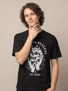 Men T-Shirts - 黑色 - 查看 2