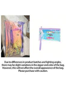 Holographic Rainbow Starfish & Shell Print Transparent Tote Bag, Colorful Transparent Beach Bag, Large Waterproof PVC Swimming Bag, Portable Transparent Travel Shoulder Bag, Lightweight Durable Pool Bag, Fashion Transparent Handbag Suitable For Beach Vacation, Swimming, Sports Training, Fitness, Travel, Daily Outings, Shopping, Mother's Day, Birthday, Anniversary, Party Gifts For Women, Girls, Moms, Friends, Summer Essential - Multicolor - View 10
