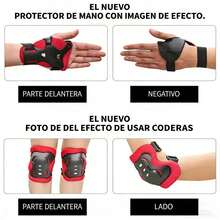 Casco Niños Protección Kit Rodilleras Muñequeras Coderas - Negro - Ver 4