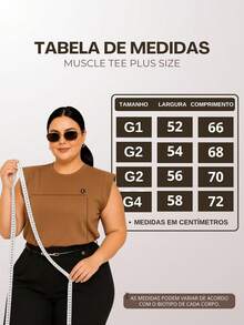 Kit 3 Blusas Feminina Plus Size Muscle Tee 100% Algodão Premium Básica Casual - J00 - Multicolorido - Visão 8