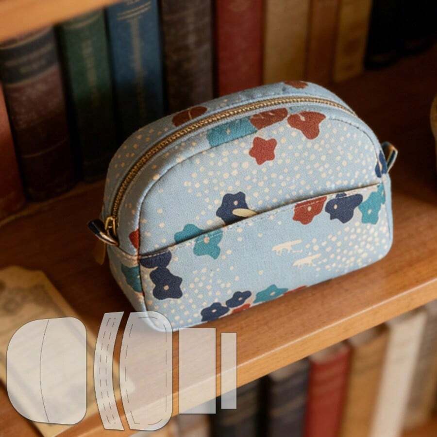 Set Templat Quilting 5 Bagian untuk Tas Kosmetik, Templat Jahit Tas Penyimpanan Portabel, Templat Quilting Tas Penyimpanan DIY, Bahan PET Transparan yang Dapat Digunakan Kembali, Alat untuk Membuat Tas Penyimpanan Buatan Tangan, Panduan dan Bantuan untuk Penggemar Kerajinan dan Pemula