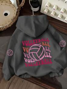 Tween Girl Fun Print Pullover Sweatshirt, Warm And Comfortable Thermal-Lined Pullover Sweatshirt For Autumn/Winter - Dark Grey - View 5