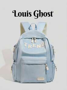 [Campus Commuter Backpack]A Perfect Collision Of And Gentle. Suitable For Different Outfit Scenarios, Commuting, School, Travel, And Dates. Multi-Layer Partitioned Storage Design With Main Compartment, Front Pocket, And Side Pockets, Providing Dedicated Space For Phone, Tablet, Stationery, And Water Bottle. - Multicolor - View 7