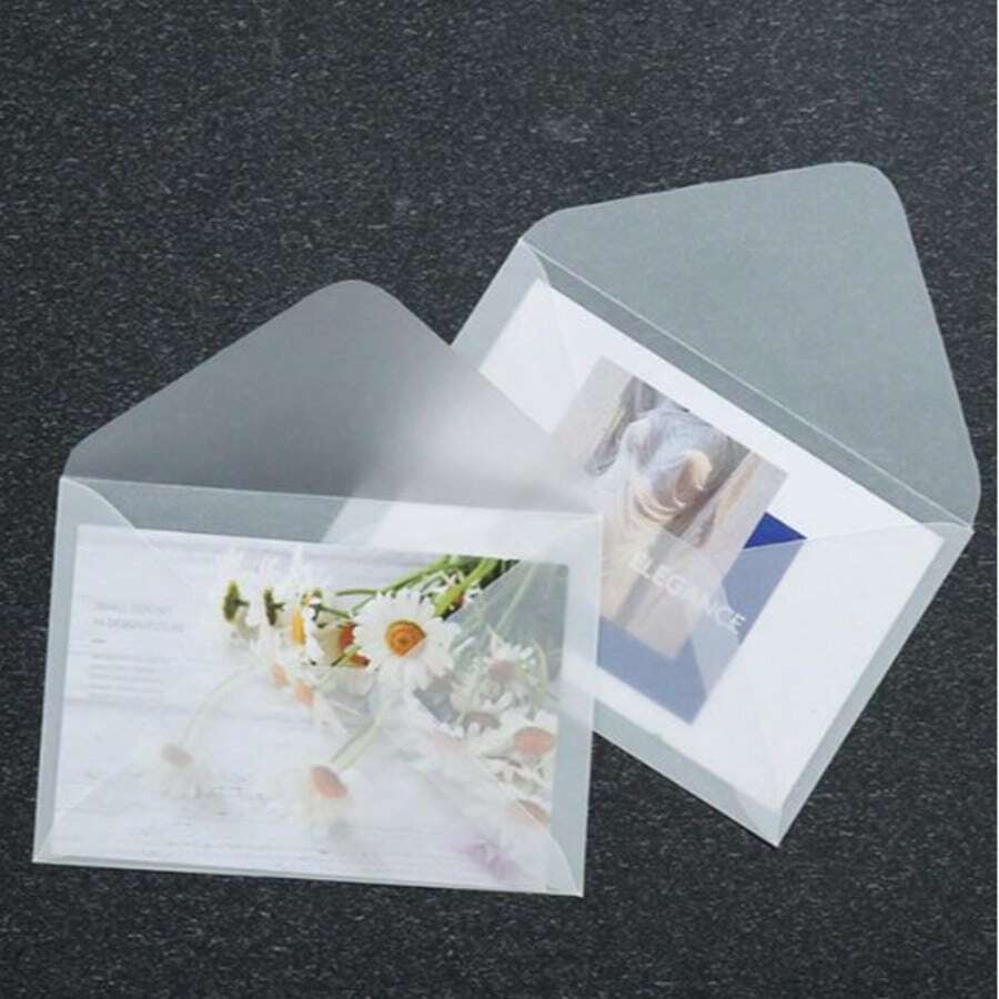 Amplop Vellum Transparan, Selongsong Semi-Transparan, Cocok untuk Undangan Pernikahan Bergaya Vintage dan Penyimpanan Kartu Pos - amplop semi-transparan - View 1