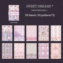 30 Sheets/Bag Material Paper Rococo Dream Series Vintage Sweet Style Material Paper, Scrapbook Supplies Notebook Accessories, Used For Decorating Cards Photo Frames Phone Cases Junk Journals, Desktop Decoration Paper Memo Paper Origami - Material Paper - View 11