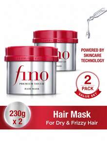 Fino 2件組 高端觸感髮膜 230g，修復滋養乾燥受損髮質，深層保濕沖洗式護理，減少毛躁與分叉，打造柔順強韌亮澤秀髮，觸感柔軟，旅行必備，送給媽媽的禮物 - 正裝 - 查看 1