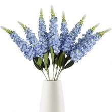 3/6Pcs Artificial Long Stem Hyacinth Fake Flowers, Suitable For Bedroom, Kitchen Decoration, DIY Flower Garlands, Autumn Decoration, Indoor/Outdoor Decoration,Table Decorations,Wedding Decor,Artificial Plants,Back-To-School Gift,Gifts For Women - Light Blue - View 8