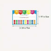 50Pcs/Pack Perforated Cards, Rainbow Header 20-Point Numbered Punch Cards, Suitable For Home, Family Gathering Games, Teacher Daily Classroom Management, Physical Store Promotions, Party Game Reward Settings And More - A - View 4