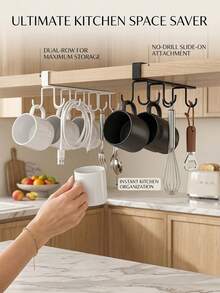 10/1pc Hat Rack, Belt Rack, Wardrobe Organizer Rack With 6 Hat Hooks, Easy Installation No Drilling Required, Suitable For Storing Towels, Hats, Bags, Scarves And Other Home Accessories, Bedroom Supplies - Multicolor - View 3