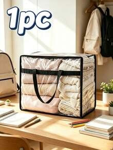 3/2/1pc Large Capacity Clothes Storage Bag, Foldable Clothes Storage Bag, College Dorm Essential, Transparent PVC Storage Bag, Moisture-Proof & Dust-Proof Storage Bag, Moving Storage Bag, Multi-Functional Storage Box With Flap And Visible Window, Home Supplies, Quilt Dust-Proof Bag, 3D Storage Bag, Back To School/Graduation Season Essential, Bedroom, Wardrobe Clothes Storage Bag, Easy To Fold, Space-Saving, Durable,Bedroom Room Decor,Back To School - Multicolor - View 14