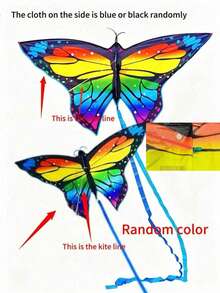 Colorful Butterfly Kite, Large Colorful Butterfly Kite, Multi-Color Kite With Flying Tools, Outdoor Sports & Game Supplies (Random Kite Handle Style) (Some Colors Random) - Multicolor - View 9