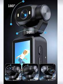 كاميرا أكشن 4K بتصميم دوار 180°، مناسبة لتسجيل فيديوهات الفلوج وتصوير مشاهد الحياة والتصوير اليدوي، مزودة بشاشة 1.97 بوصة وبطاقة ذاكرة 32G - مشاهدة 8