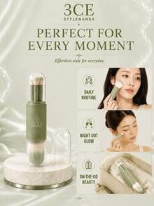 3CE Set Kuas Makeup Multifungsi Sanxiyu, Hijau, 13,5 x 2,5 cm, termasuk beberapa kuas berbulu lembut untuk perona pipi dan eyeshadow, praktis untuk merias ulang saat bepergian. - Hijau - View 9