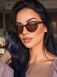 1件女款塑膠貓眼小框眼鏡，復古時尚度假風豹紋波希米亞風格，個性化蝴蝶結裝飾 Y2K 街頭派對青春優雅墨鏡，適合街拍、旅行、海灘、海邊、約會、開車、徒步、戶外活動 - 彩色 - 查看 13