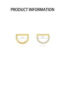 1 paire de boucles d'oreilles en argent sterling 925, minimaliste élégant et à la mode, design unique, convient comme cadeau d'anniversaire ou de la Saint-Valentin pour les femmes - célibataire - Voir 4