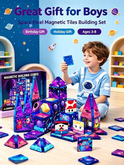 Children's Cartoon Colorful Translucent Magnetic Tiles Building Blocks, Multi-Color Transparent Magnetic Puzzle Tiles Building Set, Can Freely Combine To Build Castles, Villas And Other 3D Shapes, Classic STEAM Early Education Construction Toy, Effectively Cultivate Children's Spatial Thinking, Creative Ability And Fine Motor Skills, Suitable For Classroom Early Education, Children's Independent Creation, Parent-Child Interactive Building, Back To School Season Classroom Educational Activity Teaching Tool, Halloween Party Fun Building Toy, Christmas Creative Exquisite Children's Educational Gift