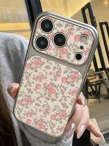1pc Fashionable Vintage Rose Floral Pattern Spray Painted TPU Full Coverage Phone Case Compatible With Apple 17 Pro Max/16 Pro Max/15 Pro Max/14 Pro Max/13 Pro Max/12 Pro Max/11 Pro Max/Galaxy S26 S25 S24 Ultra S24 Plus S24 FE S23 S22 A55 A54 A53 A52 A50 A30 A42 A35 A34 A33 A25 A24 A20 A30 A15 A17/ Smart 8/ Hot 40i/Spark 20/Spark 20C/Spark Go 2024/ G84/ - Silver - View 1