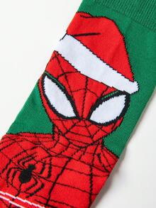 1/2/4 Pairs Disney Spider-Man Christmas Socks For Women, Novelty Long Socks Gift - Multicolor - View 6