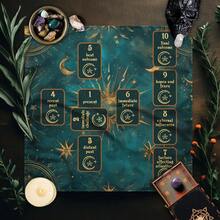 1pc Celestial Sun Moon Tarot Layout Table Cloth Guide Position Printed Divination Mat Square Witch Altar Cloth Lightweight Wall Hanging Room Aesthetic Decor - Multicolor - View 3