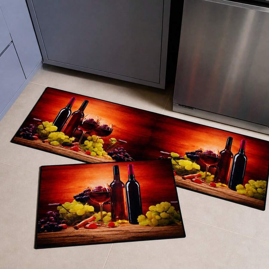 Kitchen Mat & Kitchen Rug - Glass Of Wine - View 1