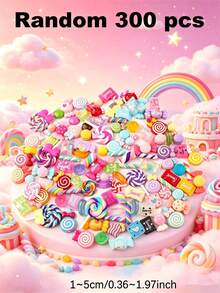 10/30/50/80/100/200/500pcs Multicolor Whimsical Faux Candy Resin Charms Set - Vibrant, Sweet Theme Decorations For DIY Crafts And Scrapbooking - DIY Candy - View 22