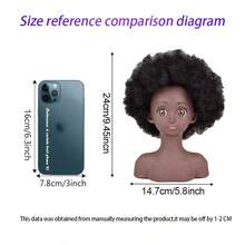 Afro Mannequin Heads With 100%Real Hair With Adjustable Tripod Hairdressing Dolls Training Head For Practice Styling Braiding - View 4
