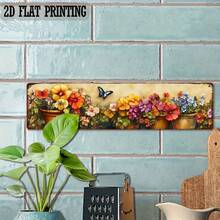 2D Flat, 1pc, Vintage Potted Butterfly Metal Plaque - Suitable For Home, Farmhouse, Cafe And Other Rustic Metal Decor | Durable, Easy To Hang | Unique Gift Idea (Random Style) - A - View 4