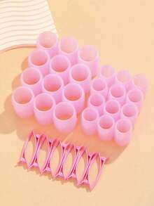 Self-Adhesive Hair Roller Set, Includes 6 Hair Rollers And 3 Hair Clips, Salon-Grade Hair Curler, Suitable For DIY Hairstyle Design, Heatless Hair Rollers - Coffee Brown - View 5