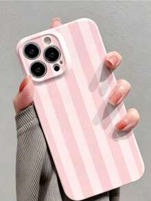 1pc Minimalist Girl Style Pattern Perforated Glossy Film Full Coverage Hard Phone Case Compatible With IPhone 11/12/13/14/15/16 Pro Max - Multicolor - View 22