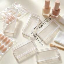 2/5pcs Transparent Rectangular Nail Art Rhinestone & Pearl Storage Box, Earring Necklace Jewelry Storage Box, Mini Nail Art Glitter Decoration Storage Box, Magic Powder Storage Jar - Multicolor - View 10