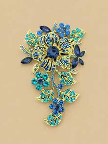1pc Women's Floral Brooch, Luxury Palace Style Crystal Vintage Elegant Corsage, Fashionable Versatile Anti-Glare Pin, Perfect Gift - Multicolor - View 15