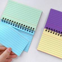 1pc Color Spiral Notebook, Simple Portable Student Journal Notebook, Student, Office Back-To-School Season - Multicolor - View 1