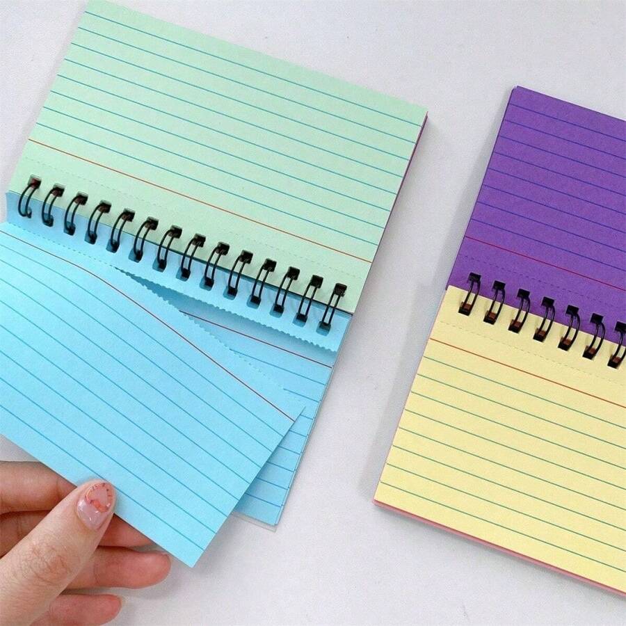 1pc Color Spiral Notebook, Simple Portable Student Journal Notebook, Student, Office Back-To-School Season - Multicolor - View 1