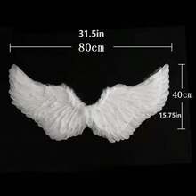 1/3 Sets Natural White Feather Angel Wings, Costume Props Suitable For Photography, Stage Performance, Cosplay,Halloween - White - View 11