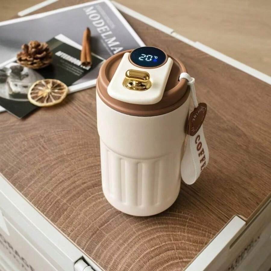 Stainless Steel Insulated Tumbler With Handle And Digital Temperature Display – 420ml - 紫紅色 - 查看 1