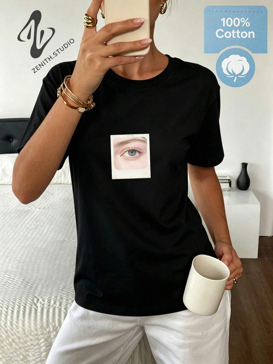 Women T-Shirts - 黑色 - 查看 1