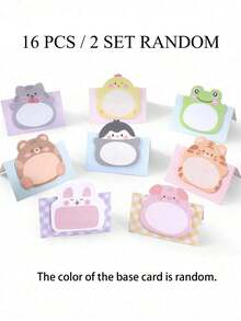 16pcs/320pages Cute Pet Cartoon Stickers (Random Color), Ins Style Animal Memo Decorative Stickers, Suitable For Students And Office, Random Pattern, Back To School Supplies, Birthday And Bachelor Party Decoration Gifts - Multicolor - View 11