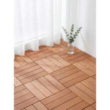 DIY Interlocking Patio/Yard Floor Tiles, Plastic Outdoor Balcony Ground Covering - A - View 9