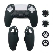 Compatible With PlayStation 5, 2pcs Split Silicone Protective Covers + 4pcs Joystick Caps Set, Dust-Proof, Scratch-Resistant, Anti-Slip, Enhanced Gaming Control Feel - View 1